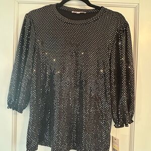Sequin Black Top